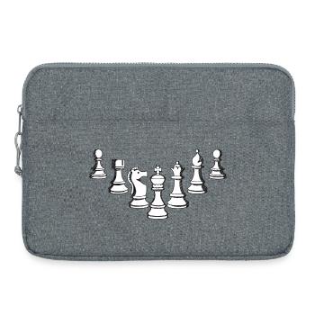 Schachfiguren für Chess-Masters, Schachfans - Laptoptasche 15" - Grau meliert - Vorne