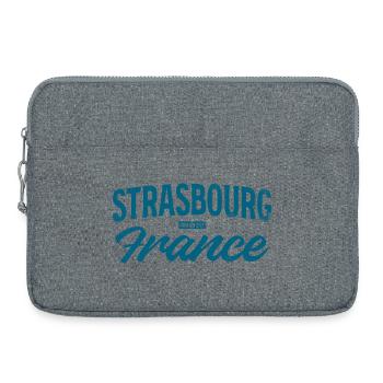 Strasbourg France Vintage Font - Laptop bag 15" - heather grey - Front
