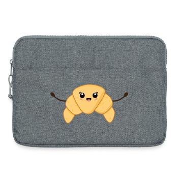 Croissant Kawaii - Sacoche pour ordinateur portable 15 pouces - gris chiné - Devant