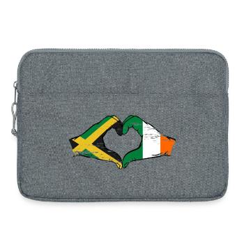 Jamaïque Irlande Mains Forme de Coeur Utilisé - Sacoche pour ordinateur portable 15 pouces - gris chiné - Devant