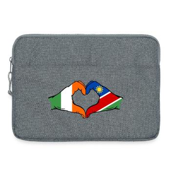 Irland Namibia Flagge Hände Herzform - Laptoptasche 15" - Grau meliert - Vorne