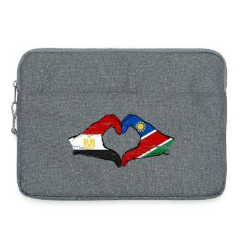 Ägypten Namibia Flagge Hände Herzform used - Laptoptasche 15" - Grau meliert - Vorne