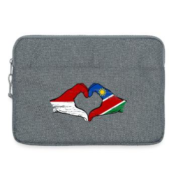 Indonesien Nairobi Flagge Herz Hände - Laptoptasche 15" - Grau meliert - Vorne