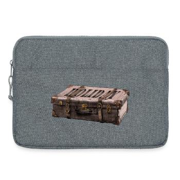 Abenteuer-Koffer mit Entdecker-Design - Laptoptasche 15" - Grau meliert - Vorne