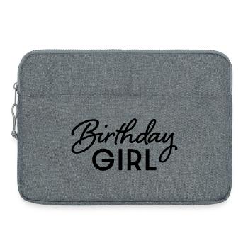 fille d’anniversaire - Sacoche pour ordinateur portable 15 pouces - gris chiné - Devant