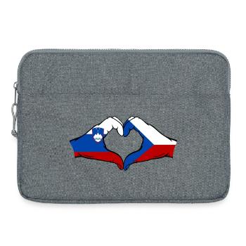 Slovenia Czech Republic flag hands - Laptop bag 15" - heather grey - Front