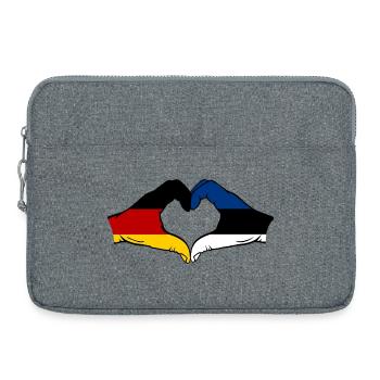 Drapeau allemand de l’Estonie Mains en forme de cœur utilisé - Sacoche pour ordinateur portable 15 pouces - gris chiné - Devant