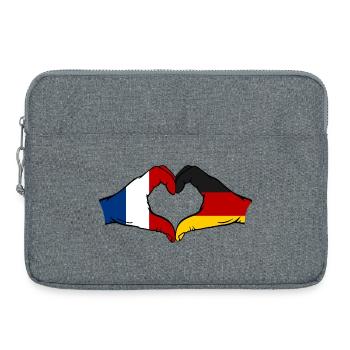 Drapeau de football France-Allemagne - Sacoche pour ordinateur portable 15 pouces - gris chiné - Devant