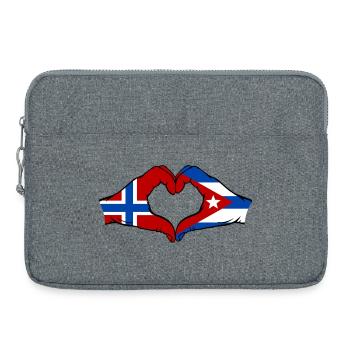Norwegen Kuba Flagge Hände Herz - Laptoptasche 15" - Grau meliert - Vorne