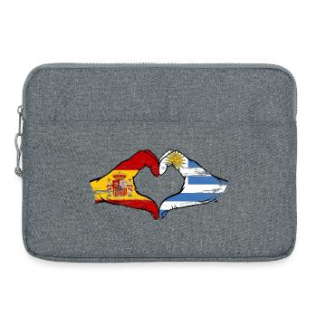 Flag Heart Spain Uruguay used - Laptop bag 15" - heather grey - Front