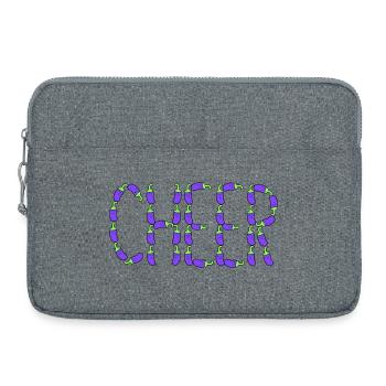 Eggplant cheer - Laptop bag 15" - heather grey - Front