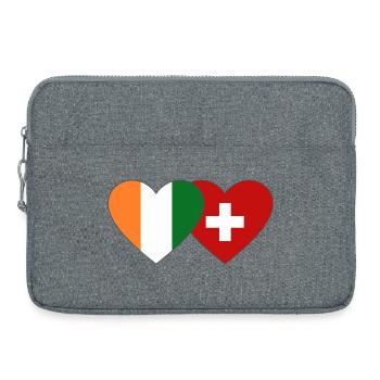 Drapeau de la Côte d’Ivoire Suisse Cœur - Sacoche pour ordinateur portable 15 pouces - gris chiné - Devant