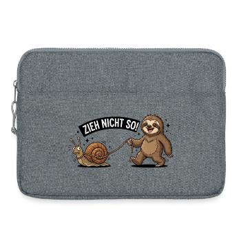 Zieh Nicht So Sloth Snail Funny German Animal  - Laptoptasche 15" - Grau meliert - Vorne