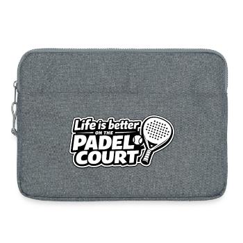 La vie est meilleure sur le terrain de padel - Sacoche pour ordinateur portable 15 pouces - gris chiné - Devant