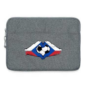Czech Republic Flag Football Heart - Laptop bag 15" - heather grey - Front