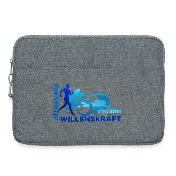 Triathlon - Ausdauer - Technik - Willenskraft - Laptoptasche 15" - Grau meliert - Vorne