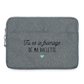 Tu es le fromage de ma raclette - Sacoche pour ordinateur portable 15 pouces - gris chiné - Devant