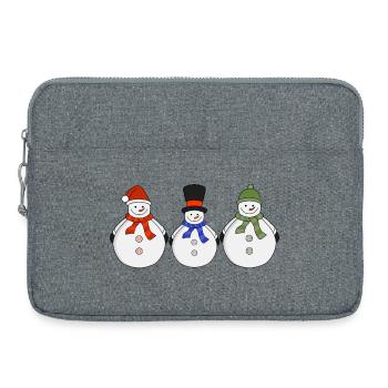 Snowmen Winter has come - Laptop bag 15" - heather grey - Front