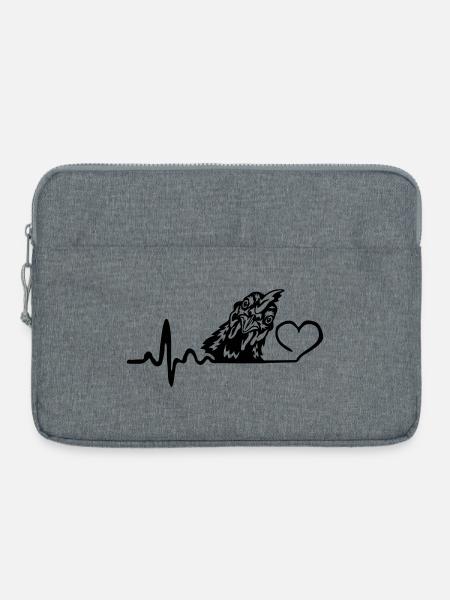 Huhn Hühnerliebe Herzschlag - Laptoptasche 15" - Grau meliert