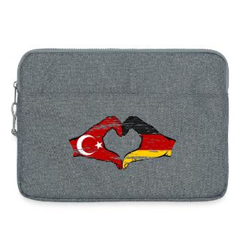Türkei Deutschland Hände Herzform used - Laptoptasche 15" - Grau meliert - Vorne