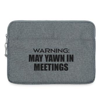 Caution Risk of Yawning In Meeting - Laptop bag 15" - heather grey - Front
