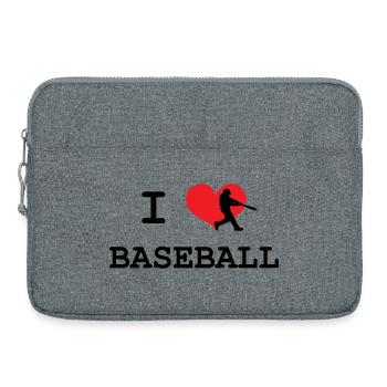 j'aime le baseball - Sacoche pour ordinateur portable 15 pouces - gris chiné - Devant