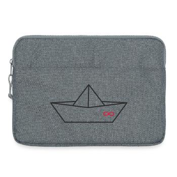 Bateau origami Signe Infini - Sacoche pour ordinateur portable 15 pouces - gris chiné - Devant