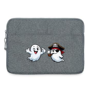 Duo de pirates fantômes - Sacoche pour ordinateur portable 15 pouces - gris chiné - Devant