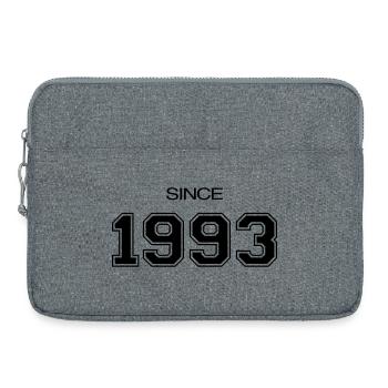 Depuis 1993 année de naissance ou d'évènement - Sacoche pour ordinateur portable 15 pouces - gris chiné - Devant