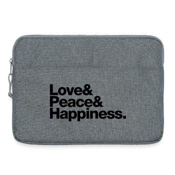 love peace happiness - Laptoptasche 15" - Grau meliert - Vorne