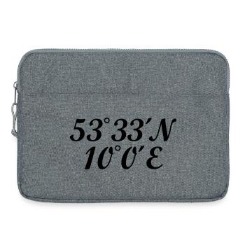 Hamburger Koordinaten Hamburg - Laptoptasche 15" - Grau meliert - Vorne