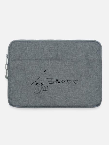 Herz ich Liebe dich Pistole - Laptoptasche 15" - Grau meliert