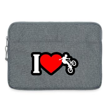 J’adore le BMX Freestyle - Sacoche pour ordinateur portable 15 pouces - gris chiné - Devant