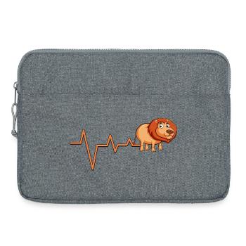 Lion Heartbeat Line Logo - Laptoptasche 15" - Grau meliert - Vorne