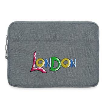 Lebendige London Schriftzug in Farbverlauf - Laptoptasche 15" - Grau meliert - Vorne