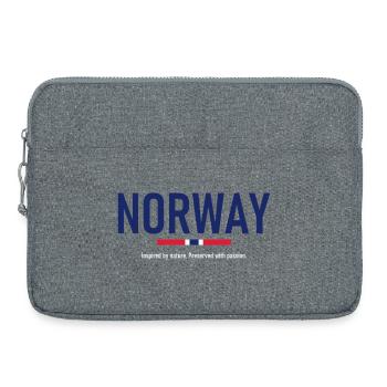 Norway - Norge - Norwegen - Flagge - Skandinavien - Laptoptasche 15" - Grau meliert - Vorne