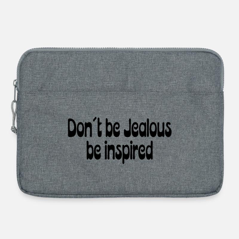 Don't Be Jealous – Be Inspired Saying - Laptop bag 15" - heather grey
