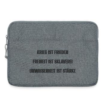 WAR IS PEACE, FREEDOM IS SLAVERY - Laptop bag 15" - heather grey - Front