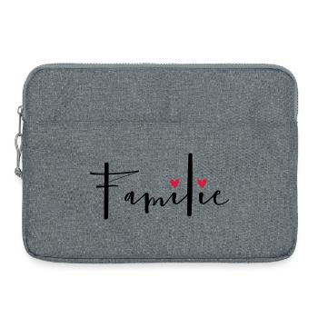 Familie Herz Liebe Geschenkidee - Laptoptasche 15" - Grau meliert - Vorne