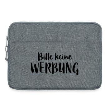Bitte keine Werbung Aufkleber Briefkasten - Laptoptasche 15" - Grau meliert - Vorne