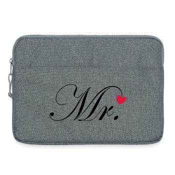 Mr Design Groom Wedding Heart Gift Couple - Laptop bag 15" - heather grey - Front