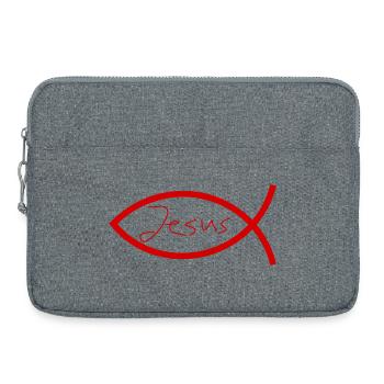 Jésus poisson Ichthys poisson poisson poisson - Sacoche pour ordinateur portable 15 pouces - gris chiné - Devant