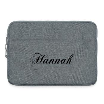 Hannah, dein Outfit mit deinem Namen drauf - Laptoptasche 15" - Grau meliert - Vorne