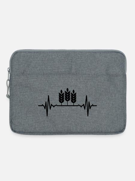 Weizenbau Herzschlag - Laptoptasche 15" - Grau meliert
