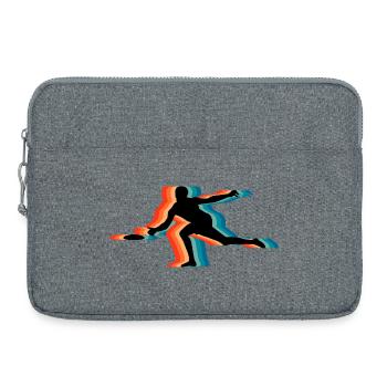 Frisbee Player Retro Silhouette Vintage Flying Dis - Laptop bag 15" - heather grey - Front