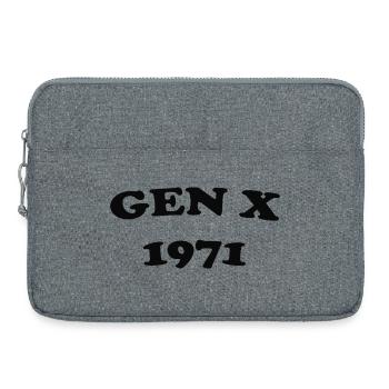 Gen X 1971 Retro Logo Tee - Laptop bag 15" - heather grey - Front