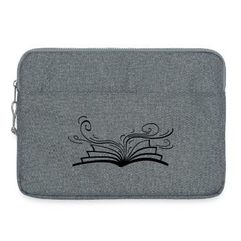 Un livre ouvert d’où émergent des lignes gracieuses et fluides - Sacoche pour ordinateur portable 15 pouces - gris chiné - Devant