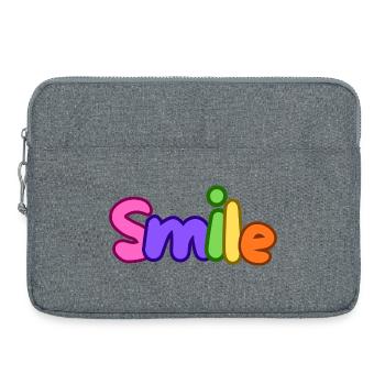 Souriez, un sourire pour tout le monde. - Sacoche pour ordinateur portable 15 pouces - gris chiné - Devant
