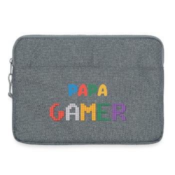papa gamer - Sacoche pour ordinateur portable 15 pouces - gris chiné - Devant