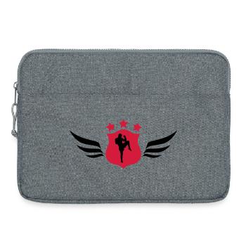 Kickboxing / Kick-Boxeur / Kick Boxing / - Sacoche pour ordinateur portable 15 pouces - gris chiné - Devant